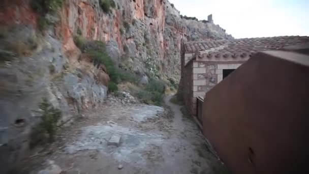 Traditionele Monemvasia eiland — Stockvideo