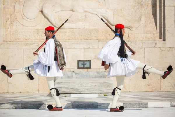 Yunan askerleri Evzones — Stok fotoğraf