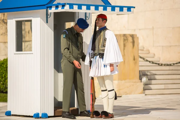 Greek soldiers Evzones — Stock Photo, Image