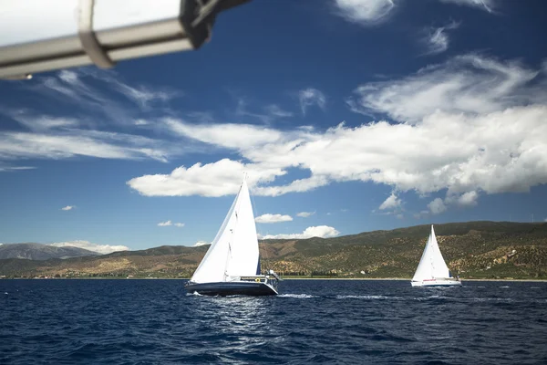 Boats in sailing regatta — Stock Photo, Image