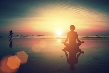 kız meditasyon Yoga pose