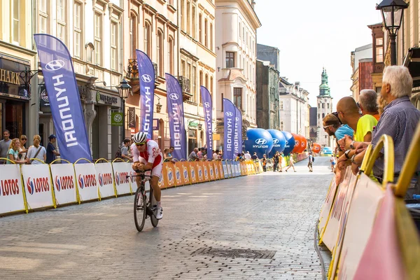 Unidentified participant of Tour de Pologne Royaltyfria Stockfoton