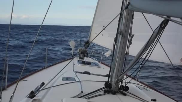 Boats in sailing regatta. Yachting. Luxury yachts. — Stock Video