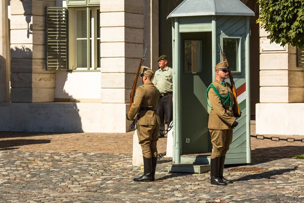 Охрана при Президентском дворце Венгрии — стоковое фото