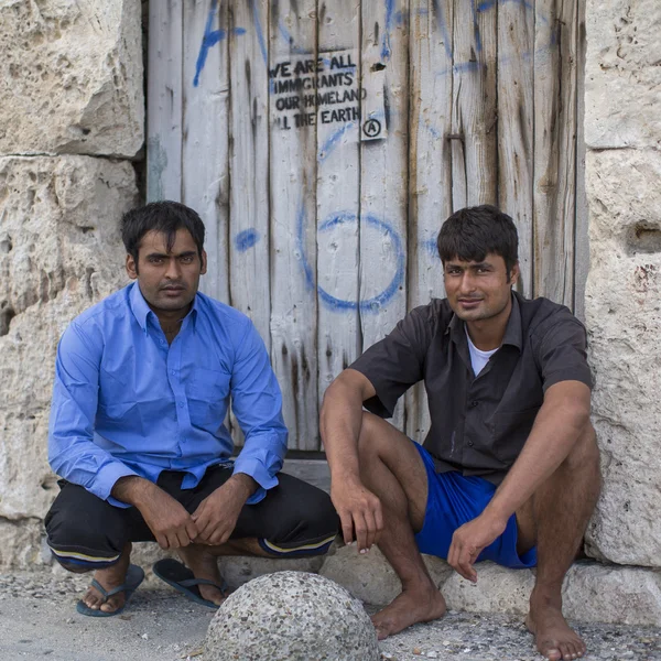 Refugiados no identificados en Kos — Foto de Stock