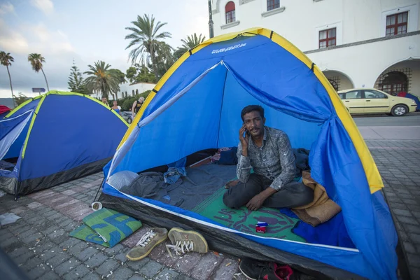 Unidentified  war refugee in Kos — Stock Photo, Image