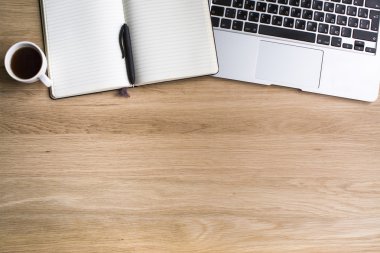 Notepad with pen, Cup of coffee