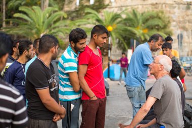 Unidentified refugees in Kos,Greece