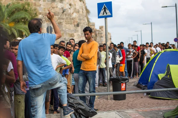 Rifugiati non identificati a Kos, Grecia — Foto Stock