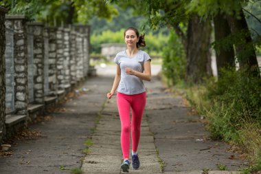 Young  girl during  jog