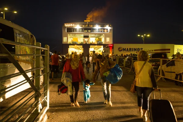 Unidentified refugees In Kos,Greece — Stok fotoğraf