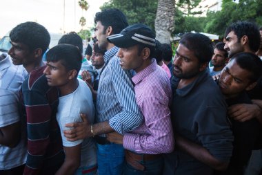 Unidentified refugees in Kos,Greece