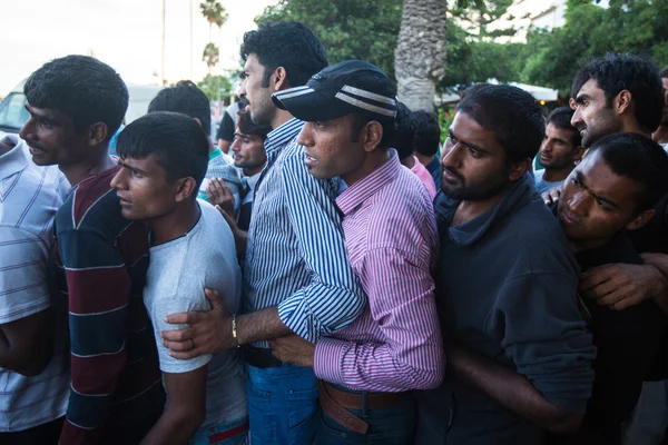 Réfugiés non identifiés à Kos, Grèce — Photo