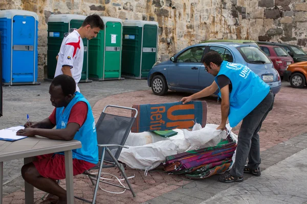 Refugees are registered employees of the UNHCR Stock Kép