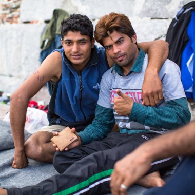Unidentified refugees in Kos,Greece