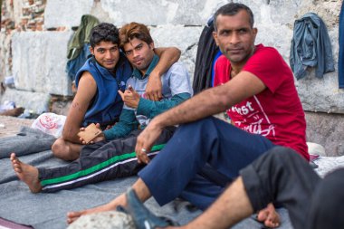 Unidentified refugees in Kos,Greece