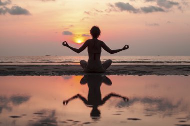 Beautiful yoga silhouette