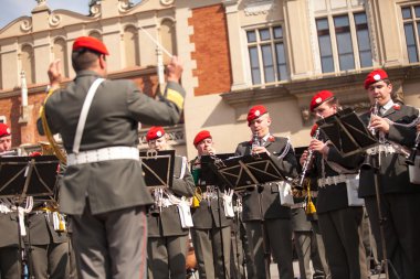 Military orchestra , Constitution Day in Krakow