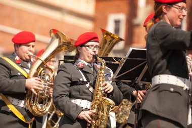 Military orchestra , Constitution Day in Krakow