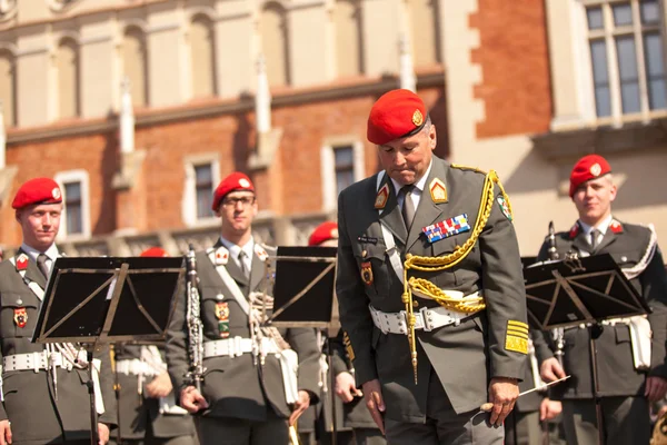 Orquesta militar, Día de la Constitución en Cracovia — Foto de Stock