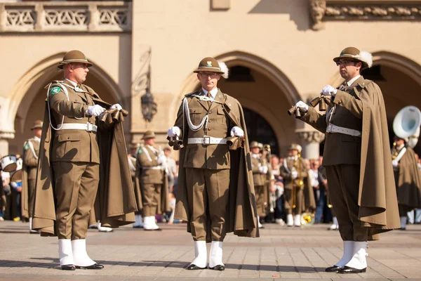 Military orchestra , Constitution Day in Krakow — Stock Photo, Image