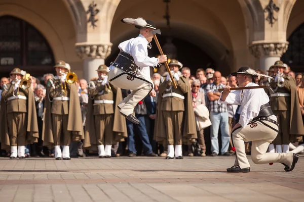 Военный оркестр, День Конституции в Кракове — стоковое фото