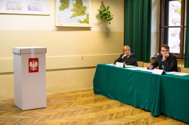 At the polling station during polish parliamentary elections