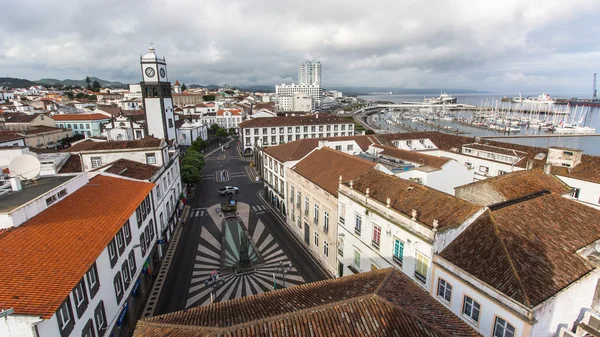 Top view of center of Ponta Delgada. — Stock Photo, Image