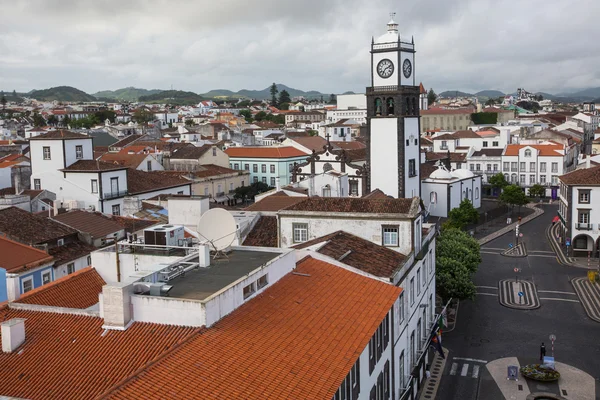 Top view of center of Ponta Delgada. — Stock Photo, Image