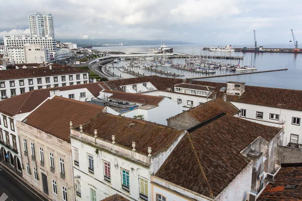 Top view of center of Ponta Delgada — Stock Photo, Image