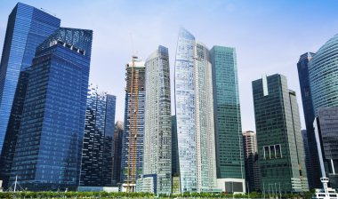 Singapur iş bölgesinde gökdelenler