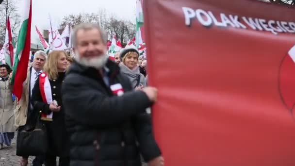 Bir Polonya Cumhuriyeti Ulusal Bağımsızlık günü — Stok video