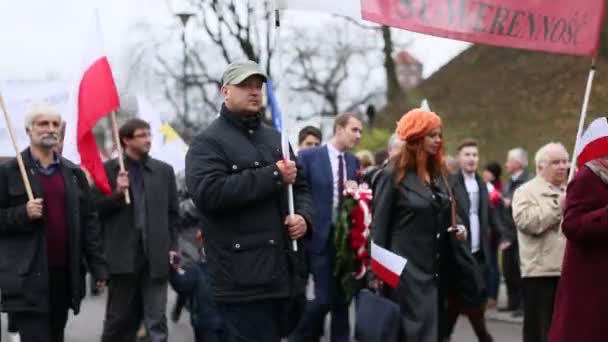 Día Nacional de la Independencia una República de Polonia — Vídeo de stock