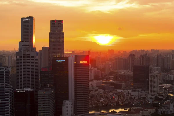 Blick auf das Geschäftsviertel Marina Bay — Stockfoto