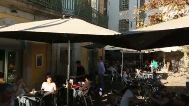 Görünüm penceresi miras tramvay gelen eski Porto.