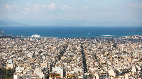Aegean sea and streets of Athens — Stock Photo, Image