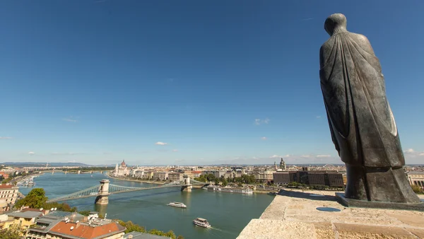 Panorama do rio Danúbio em Budapeste — Fotografia de Stock