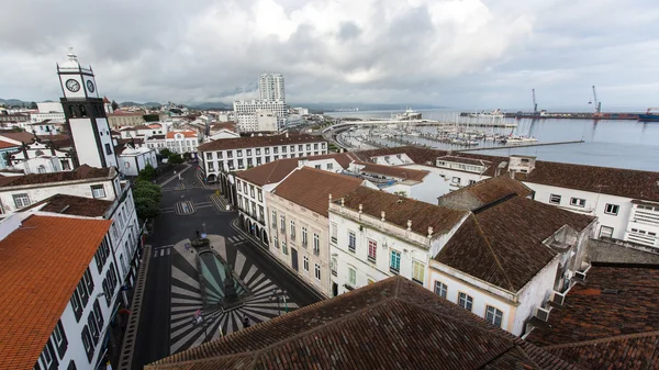Blick von oben auf das Zentrum von Ponta Delgada — Stockfoto