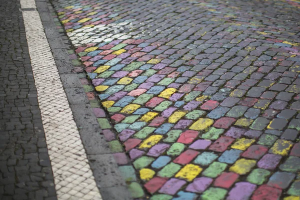 Pavimentazione in pietra colorata — Foto Stock