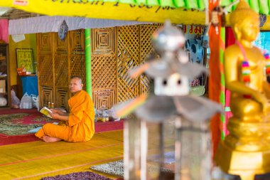 monk in the Wat Khlong Prao monastery
