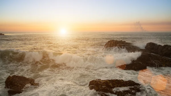 Ondas marinas al atardecer — Foto de Stock