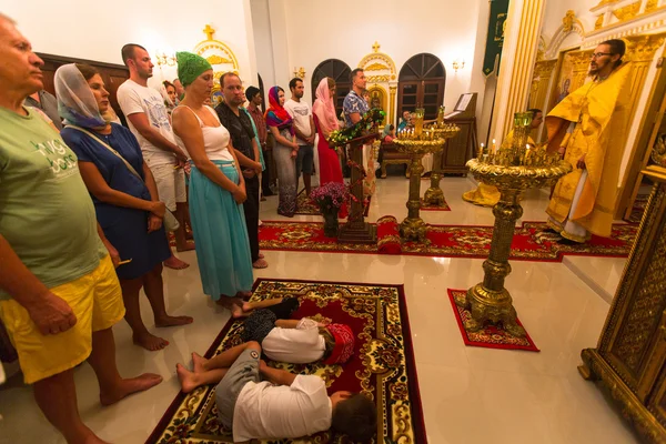 Orthodox Christmas service and the vigil on Koh Chang island, Thailand — Stock Photo, Image