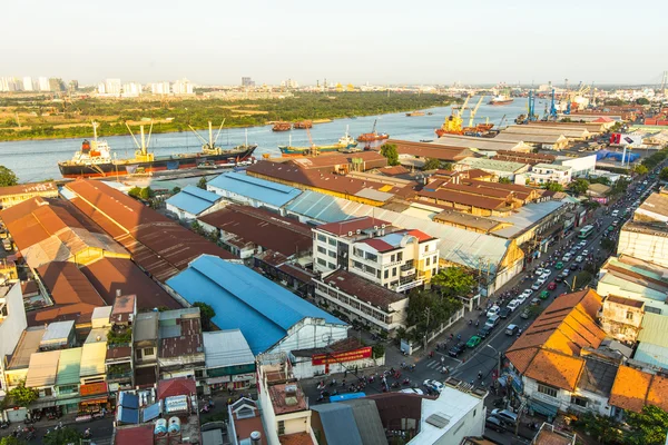 Top view of the Saigon Port. — Stock Photo, Image