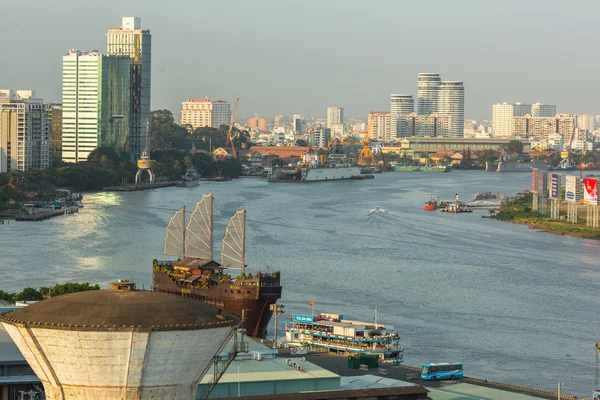 Vista dall'alto del fiume Saigon — Foto Stock