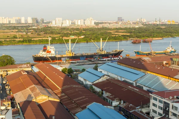 Vista superior del puerto de Saigón . — Foto de Stock