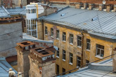 Top view of the old center of St. Petersburg.