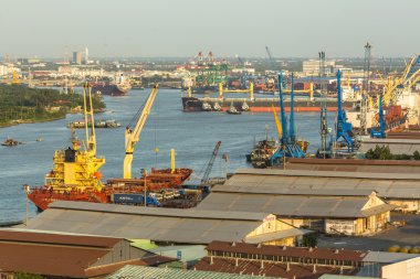 Top view of the Saigon Port.