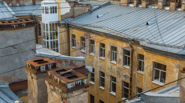 Top view of the old center of St. Petersburg.