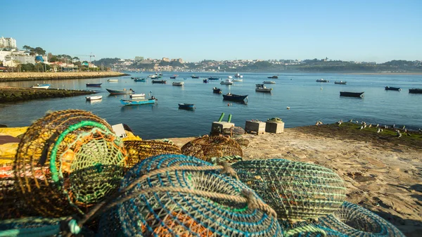 Unbekannte fischer boote in porto — Stockfoto