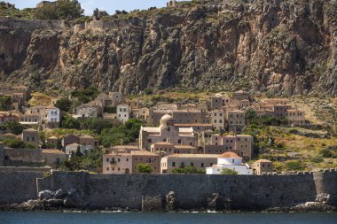 stone houses at Medieval fortress, Monemvasia clipart